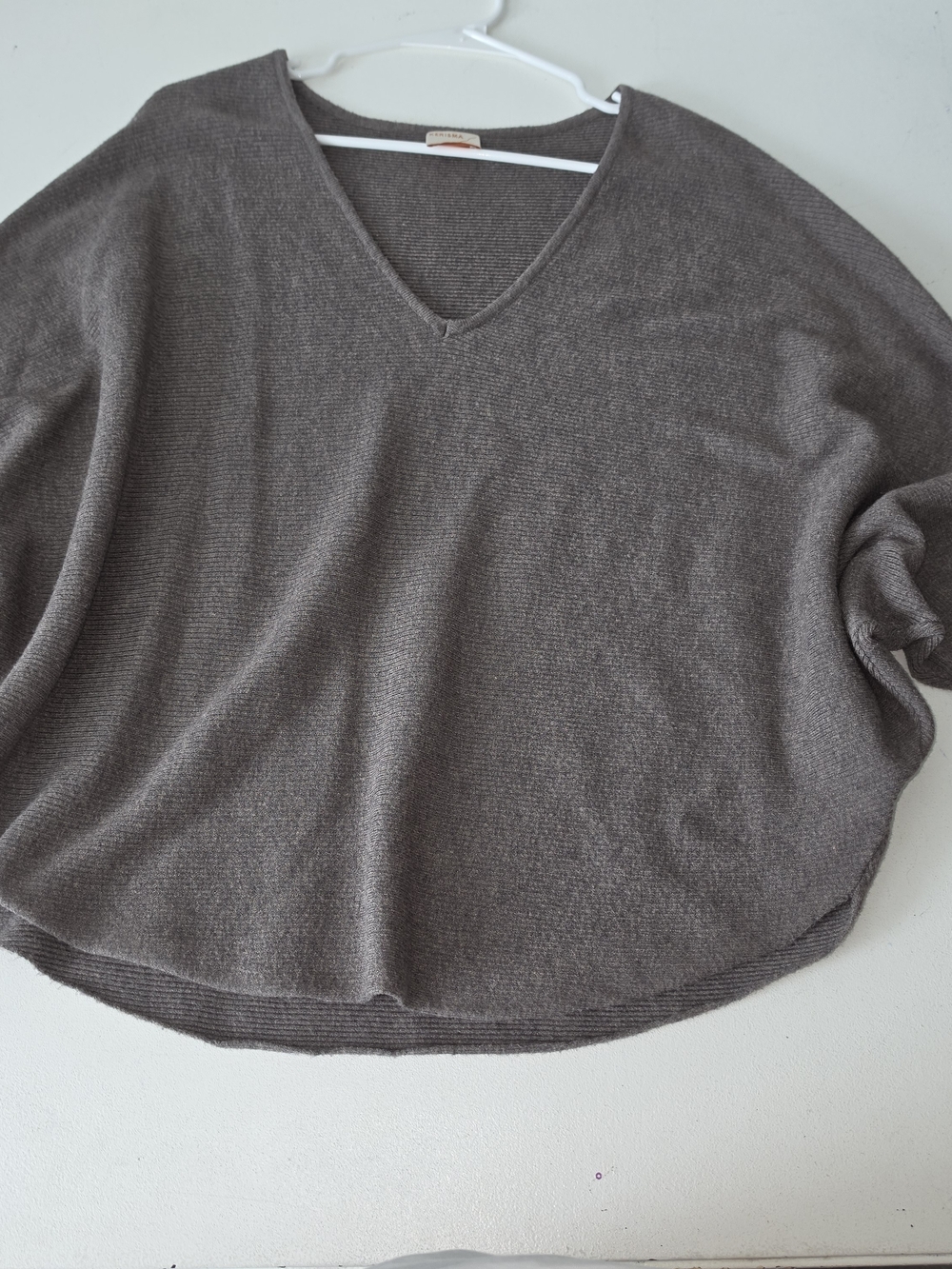 Kerisma V-Neck Relaxed Sweater in Taupe Brown-Gray